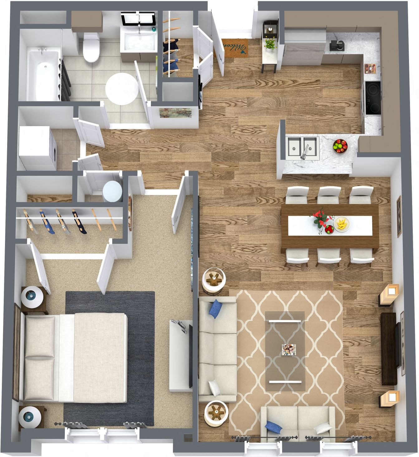 Floor Plans of A.O. Flats at Forest Hills in Jamaica Plain, Boston, MA